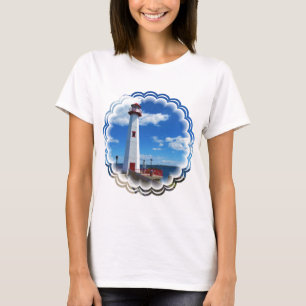 O t-shirt das mulheres da arte do farol