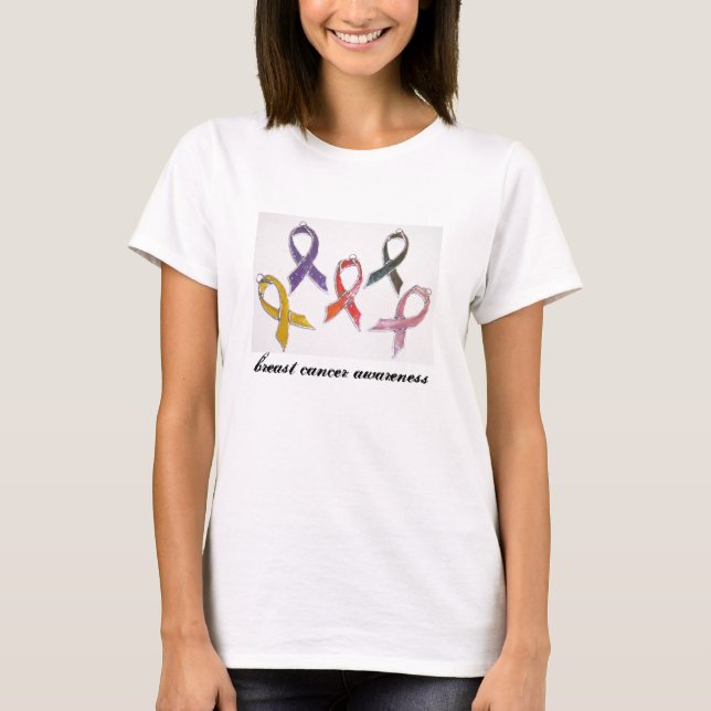O t-shirt das mulheres da consciência do cancro da (Frente)