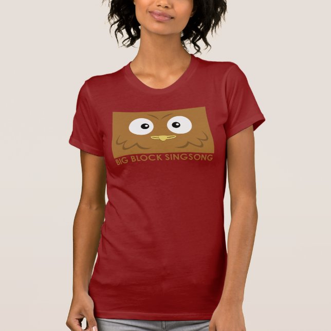 O t-shirt das mulheres da coruja de BBSS (Frente)