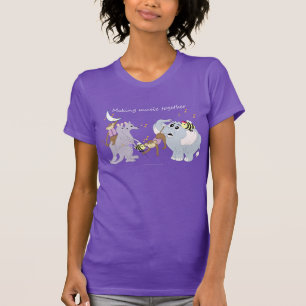 O t-shirt das mulheres da música dos animais