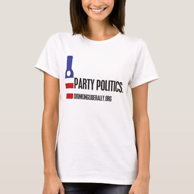 O t-shirt das mulheres da política de partido (Frente)