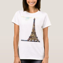 O t-shirt das mulheres da torre Eiffel
