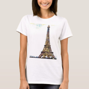 O t-shirt das mulheres da torre Eiffel