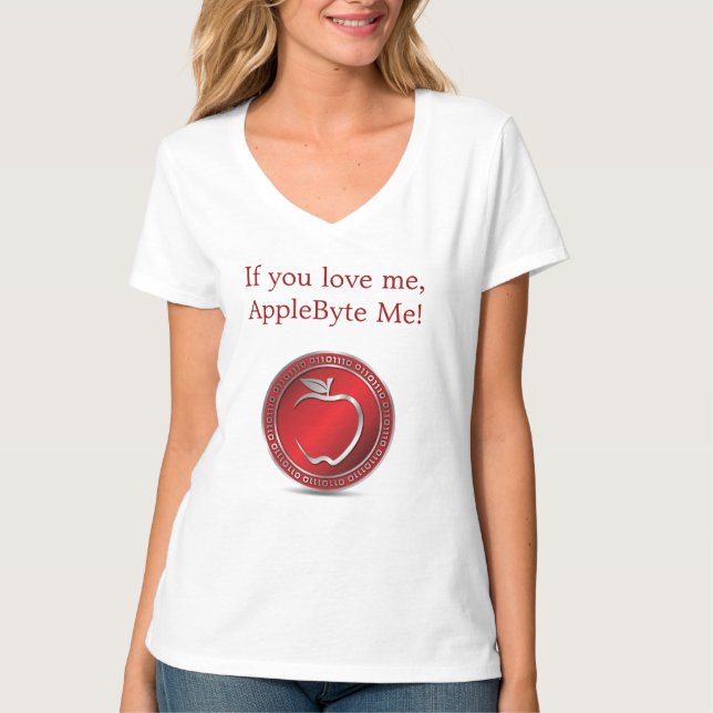 O t-shirt das mulheres de AppleByte (Frente)