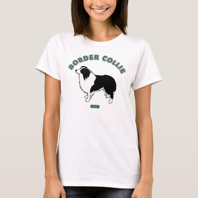 O t-shirt das mulheres de border collie (branco) (Frente)