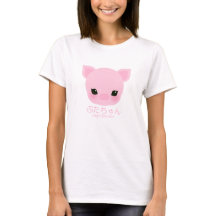 o t-shirt das mulheres de Buta-chan do sugarparade