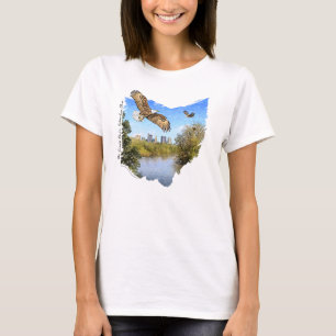 O t-shirt das mulheres de Columbo Ohio do rio de
