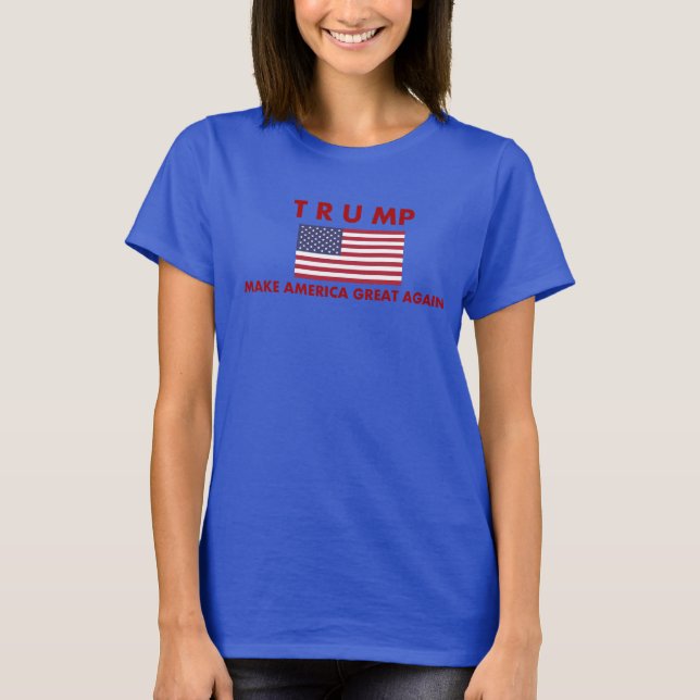 O t-shirt das mulheres de Donald Trump com (Frente)