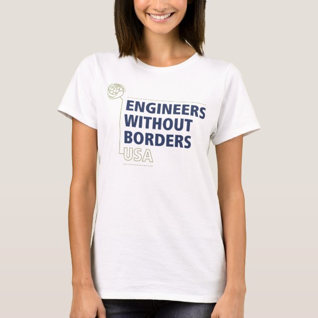 O t-shirt das mulheres de EWB-USA - branco (Frente)