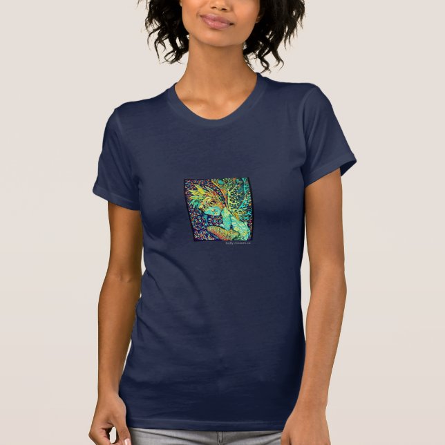 O t-shirt das mulheres de Fae do fogo (Frente)