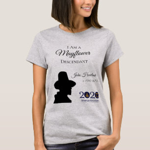O t-shirt das mulheres de John Howland Mayflower