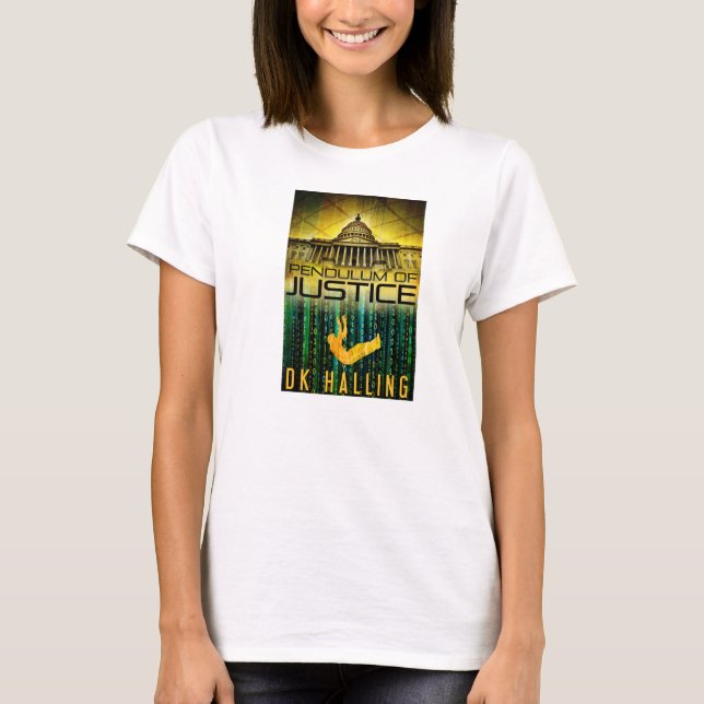 O t-shirt das mulheres de justiça de Hank Rangar (Frente)