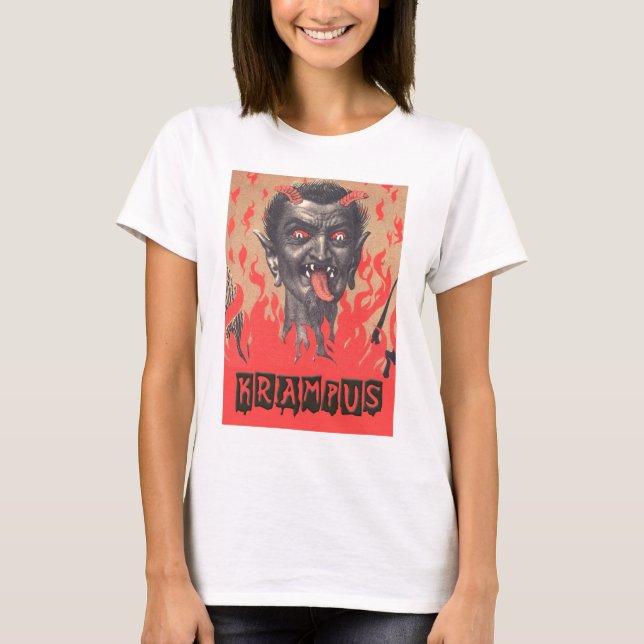 O t-shirt das mulheres de Krampus (Frente)