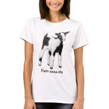 O t-shirt das mulheres de Namaste da ioga da cabra