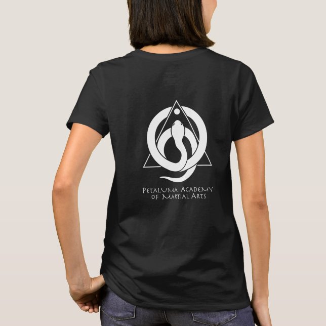 O t-shirt das mulheres de PAMA (preto) (Verso)