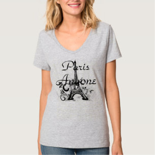 O t-shirt das mulheres de Paris qualquer um.