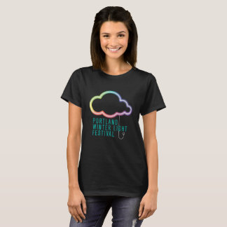 O t-shirt das mulheres de PWLF - preto
