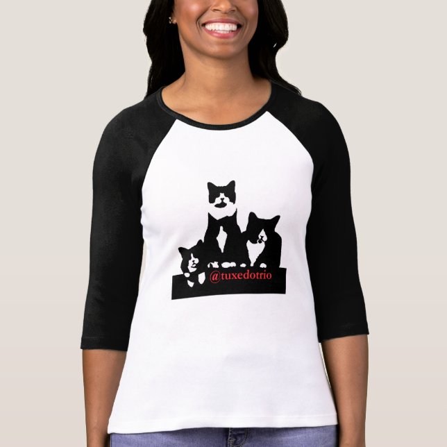 O t-shirt das mulheres de TuxedoTrio (Frente)