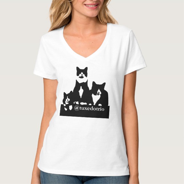 O t-shirt das mulheres de TuxedoTrio (Frente)