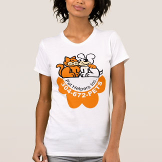 O t-shirt das mulheres do ajudante do animal de