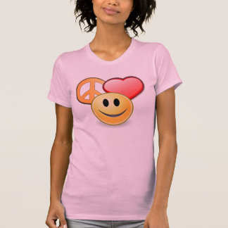O t-shirt das mulheres do amor e da felicidade da