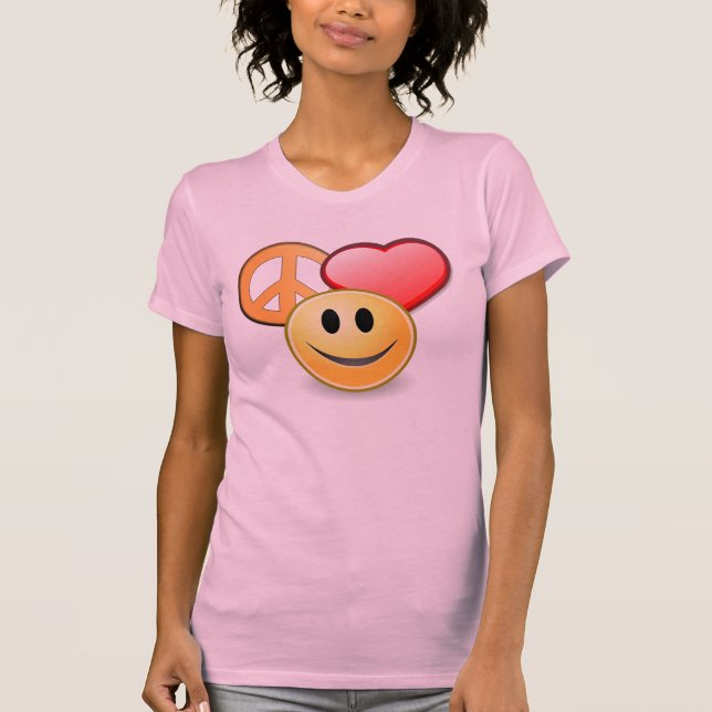 O t-shirt das mulheres do amor e da felicidade da (Frente)
