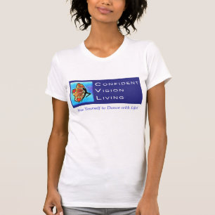 O t-shirt das mulheres do Azul-Logotipo de CVL