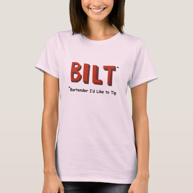 O t-shirt das mulheres do barman de BILT (Frente)