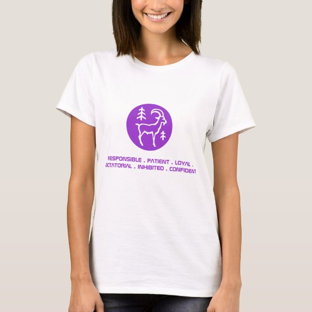 O t-shirt das mulheres do Capricórnio (Frente)