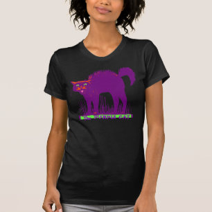 "O t-shirt das mulheres do CAT ROXO"