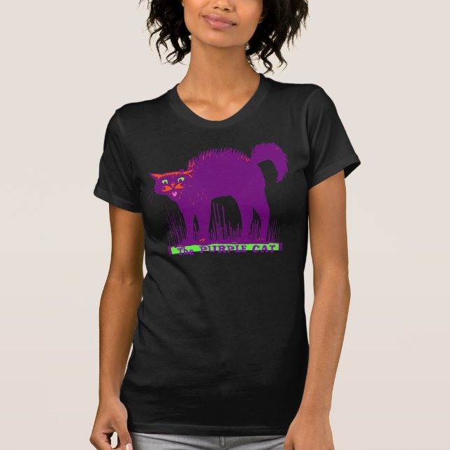 "O t-shirt das mulheres do CAT ROXO" (Frente)