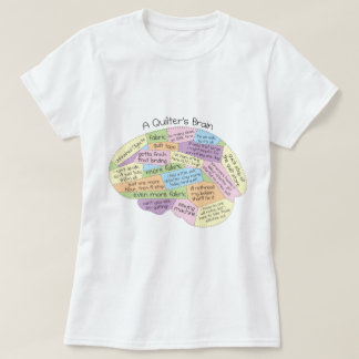 O t-shirt das mulheres do cérebro de um Quilter