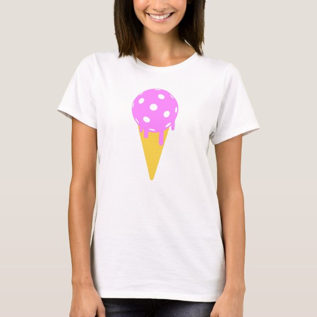 O t-shirt das mulheres do cone do sorvete do verão (Frente)