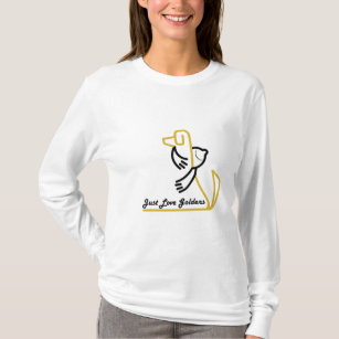 O t-shirt das mulheres do golden retriever, Hanes