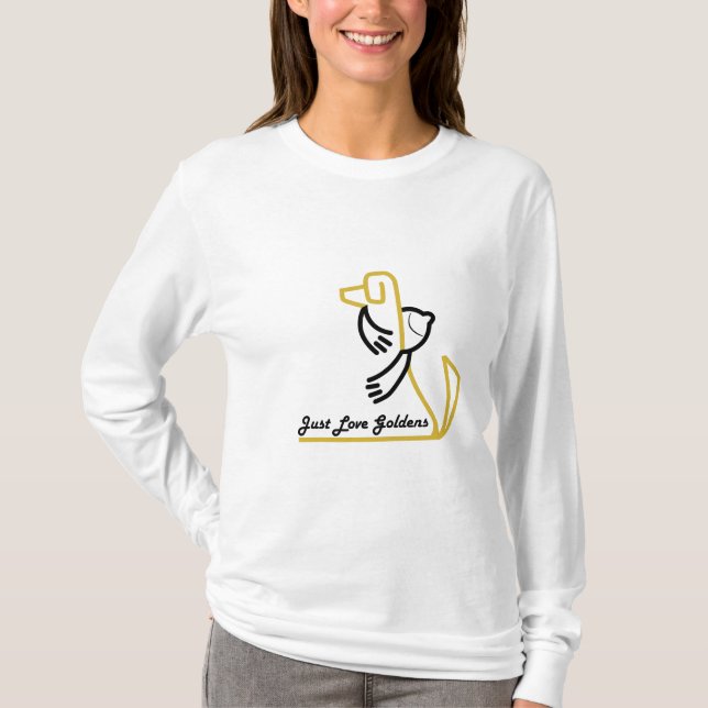 O t-shirt das mulheres do golden retriever, Hanes (Frente)