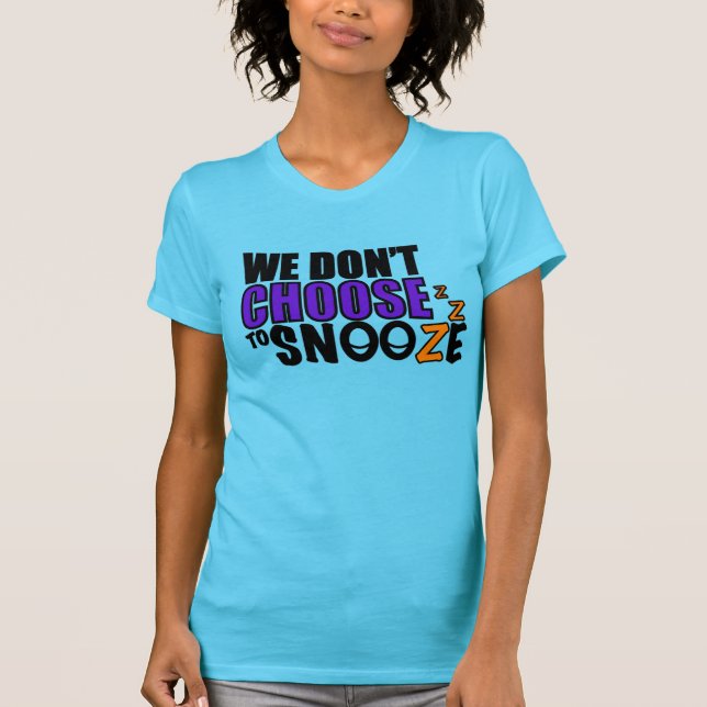 O t-shirt das mulheres do Snooze (Frente)