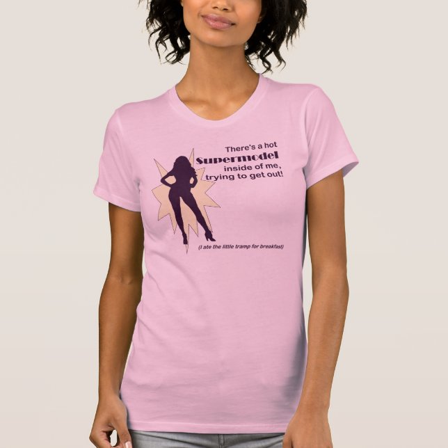 O t-shirt das mulheres do supermodelo (Frente)