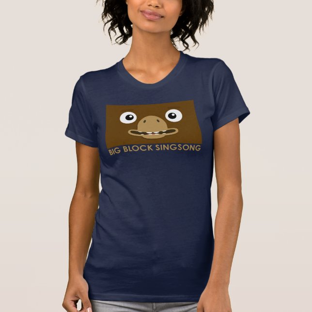 O t-shirt das mulheres dos alces de BBSS (Frente)