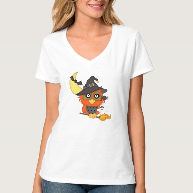 O t-shirt das mulheres dos desenhos animados da (Frente)