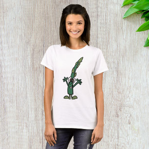 O t-shirt das mulheres engraçadas do aspargo