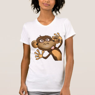 O t-shirt das mulheres engraçadas do macaco