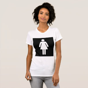 O t-shirt das mulheres fêmeas do símbolo