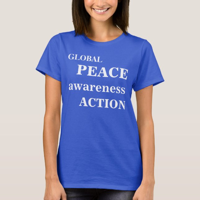 O t-shirt das mulheres globais da ação de (Frente)