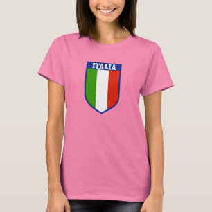 O t-shirt das mulheres italianas da bandeira