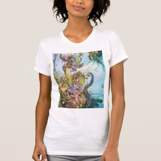 O t-shirt das mulheres pequenas da arte do vintage