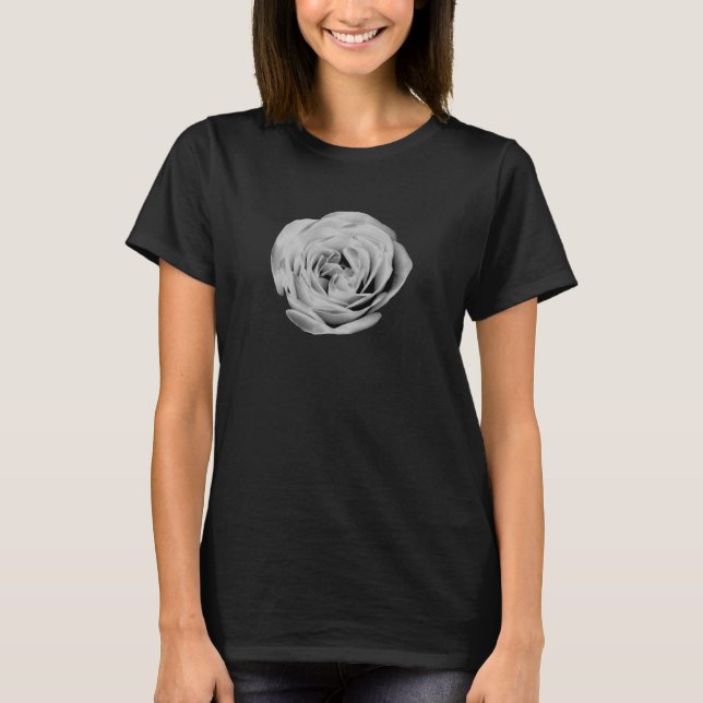 O t-shirt das mulheres preto e branco do rosa (Frente)