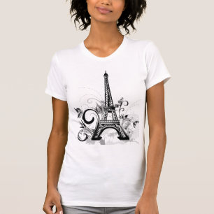 O t-shirt das mulheres que caracteriza a torre