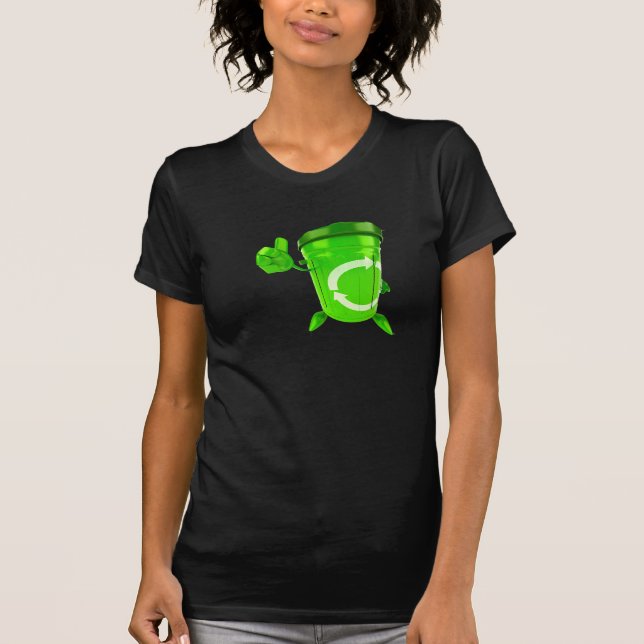 O t-shirt das mulheres verdes da caixa de (Frente)