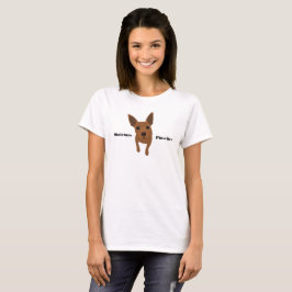 O t-shirt das mulheres vermelhas do Pinscher