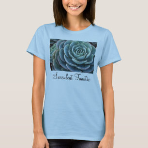 O t-shirt das senhoras azuis do echeveria